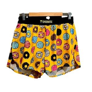 ChicknLegs Donuts Graphic 1.5" Split Women's Activewear Running Shorts Size XL